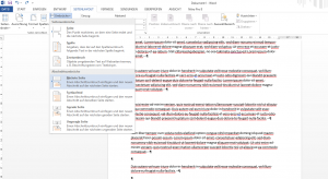 Bild 1: Abschnittsumbruch einfügen